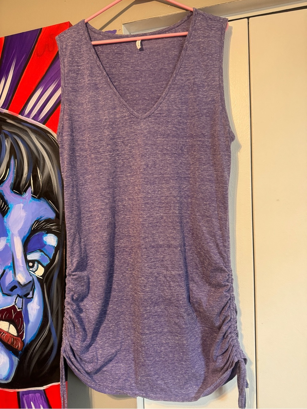 Eco Swim Recycled Blend Heathered Purple Side-Tie Tank XL